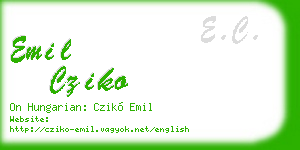 emil cziko business card
